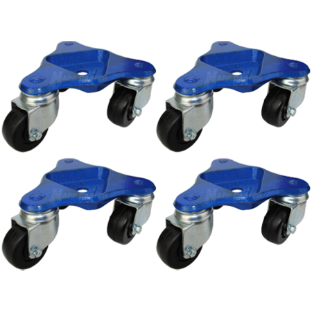 MAPP CASTER Set of 4 Heavy Duty Tri-Wheel Dollies with 3" Wheels - 3,360 Lbs Cap. 56403OH-4